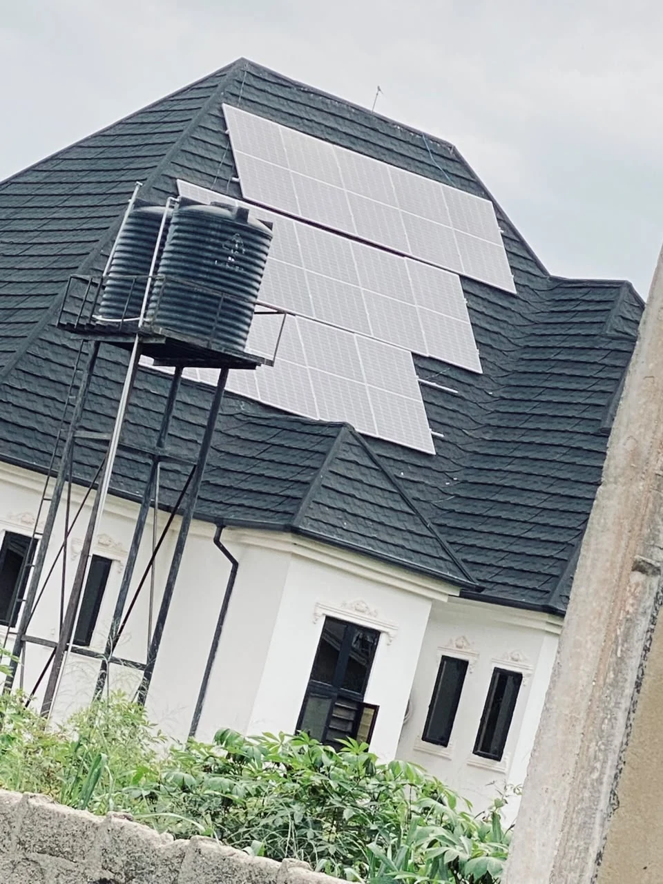 Completed rooftop solar panel installation